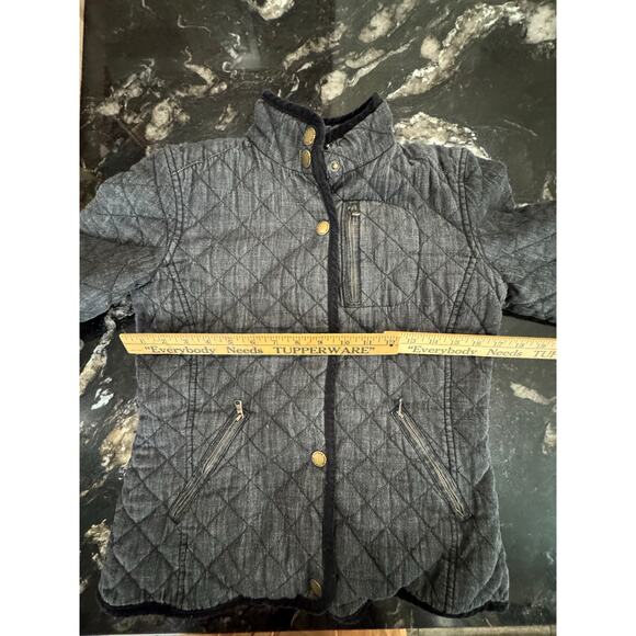 Lauren Ralph Lauren Quilted Barn Coat collar Dark Gray Winter Plaid Lining XS - Picture 6 of 8